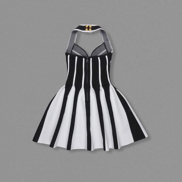 French Riviera Halter Mini Dress – Striped Summer Knit