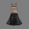 Midnight Lace Pleated Maxi Dress – Elegant Evening Gown