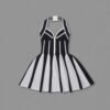 French Riviera Halter Mini Dress – Striped Summer Knit