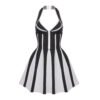 French Riviera Halter Mini Dress – Striped Summer Knit