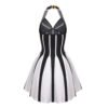 French Riviera Halter Mini Dress – Striped Summer Knit