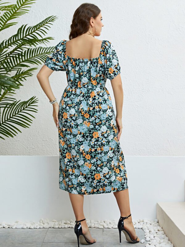 Plus Size Off-Shoulder Slit Vacation Dress