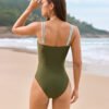 Sleek Metal Buckle One-Piece Swimsuit – Chic & Timeless