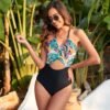 Leaf Print One-Piece Swimsuit – Stylish & Flattering Swimwear