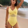 Mesh Ruched One-Piece Swimsuit