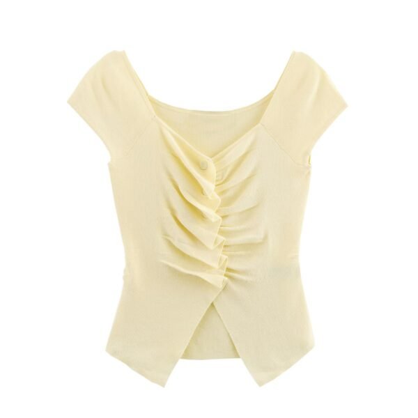 Pleated French Knitted Vest Top