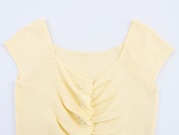 Pleated French Knitted Vest Top