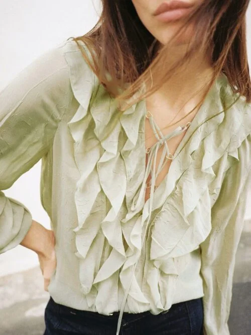 Translucent Ruffle Blouse