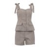 Cotton Bow Vest & Shorts Set