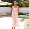 Wild Bloom Backless Midi Dress