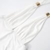 Low Cut Pleated Metal Ring Maxi Dress