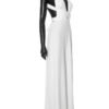 Low Cut Pleated Metal Ring Maxi Dress