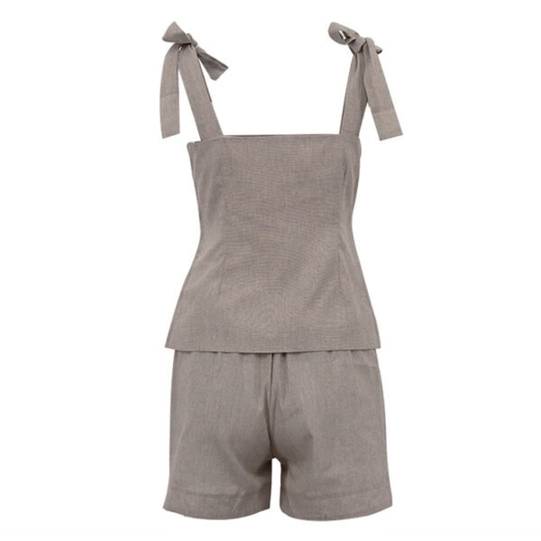 Cotton Bow Vest & Shorts Set