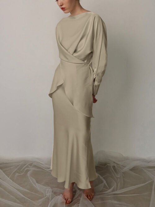 Asymmetric Tie-Detail Two-Piece Set