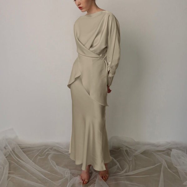 Asymmetric Tie-Detail Two-Piece Set