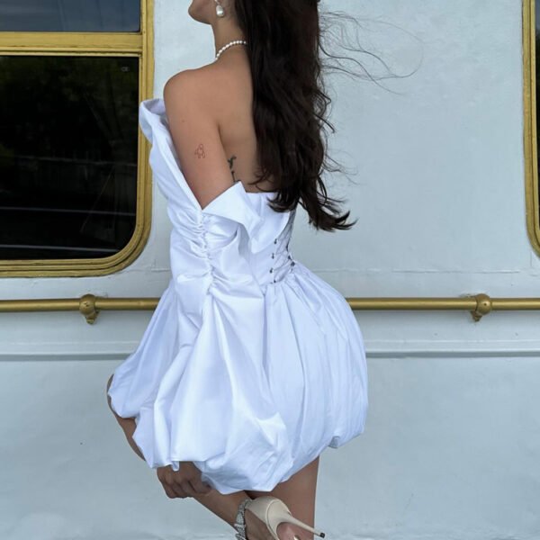 Draped Lace-Up Top & Skirt Set