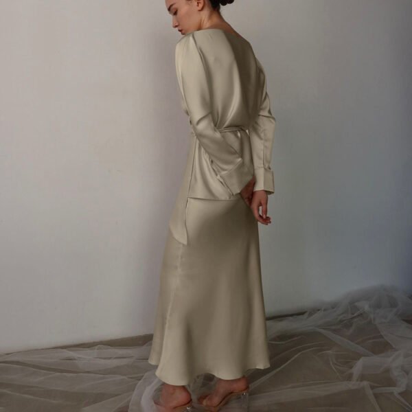 Asymmetric Tie-Detail Two-Piece Set