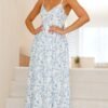 Wild Bloom Backless Midi Dress