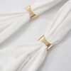 Low Cut Pleated Metal Ring Maxi Dress