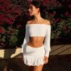 Sunset Muse Off-Shoulder Mini Skirt Set