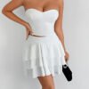 Lace Tiered Tube Top & Mini Skirt Set