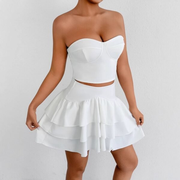 Lace Tiered Tube Top & Mini Skirt Set