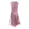 Silk Net Asymmetric Midi Dress