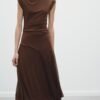 Silk Net Asymmetric Midi Dress