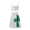 Striped Corset Crop Top & Midi Skirt Set