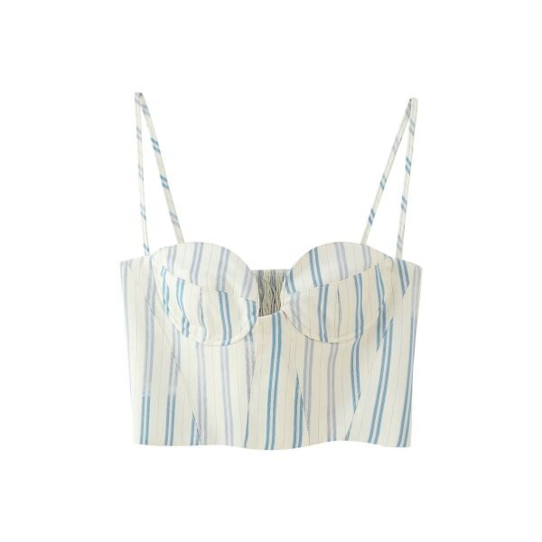 Striped Corset Crop Top & Midi Skirt Set