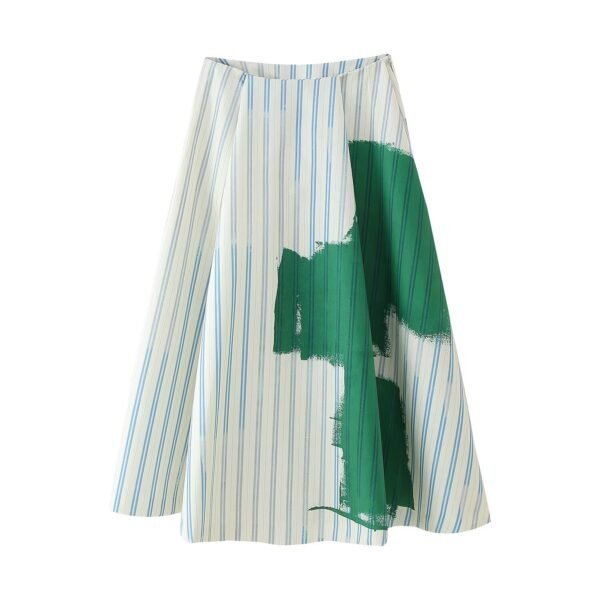 Striped Corset Crop Top & Midi Skirt Set