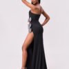 Diamond Bow Velvet Split Maxi Dress