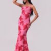 3D Floral Lace Sheath Maxi Dress