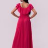Off-Shoulder Chiffon Maxi Dress with Ruffle Hem