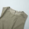 Cotton Linen Round Neck Vest & Pleated Skirt Set