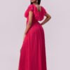 Off-Shoulder Chiffon Maxi Dress with Ruffle Hem