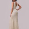 Sequin V-Neck Backless Evening Maxi Dress