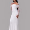 Off-Shoulder Sequin Mesh Maxi Dress