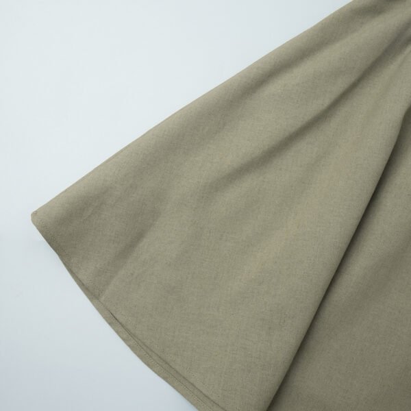Cotton Linen Round Neck Vest & Pleated Skirt Set