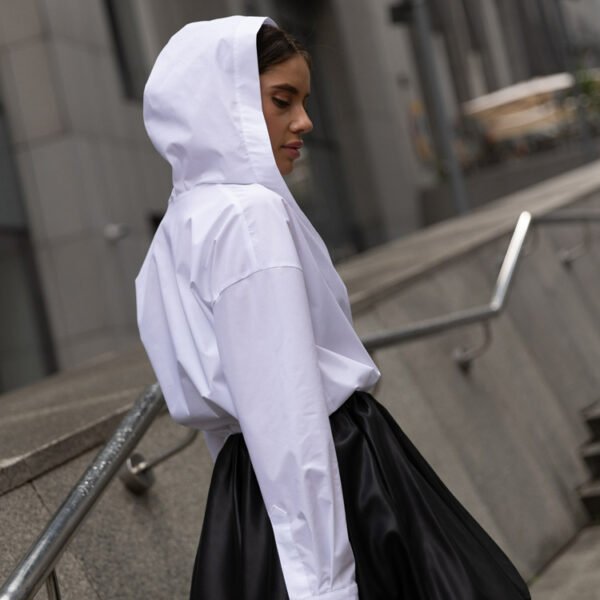 Hooded Cotton Office Cardigan Shirt